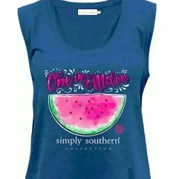 Simply Southern Women's‎ Tank One in A Melon Size Large EUC - Picture 1 of 9